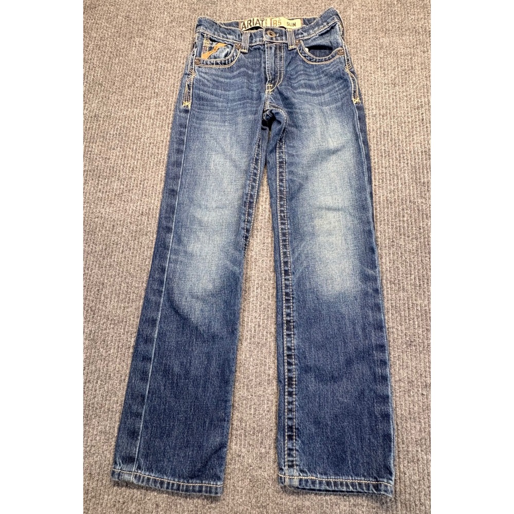 Ariat B5 Slim Boys Jeans Size 10 Medium Wash Straight Leg Western Denim